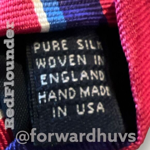 Brooks Brothers Makers Pure Silk Striped Necktie - Red, White, and Blue - Picture 9 of 9